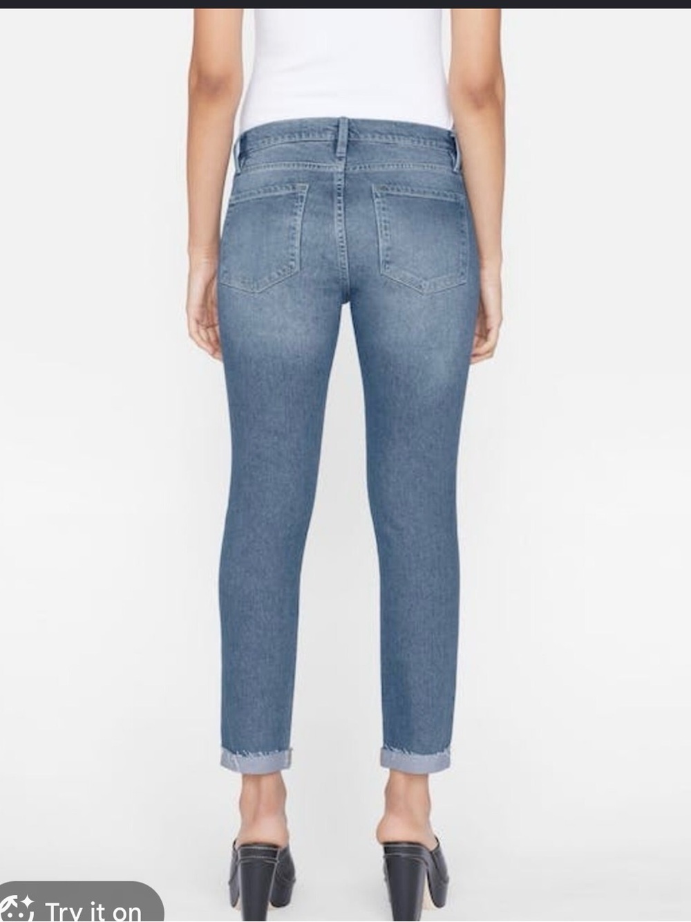 131. Frame Le Garçon Denim Light Blue Cropped Slim Jeans - Picture 2 of 5
